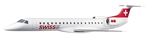 Embraer 145 in Swiss-Farben